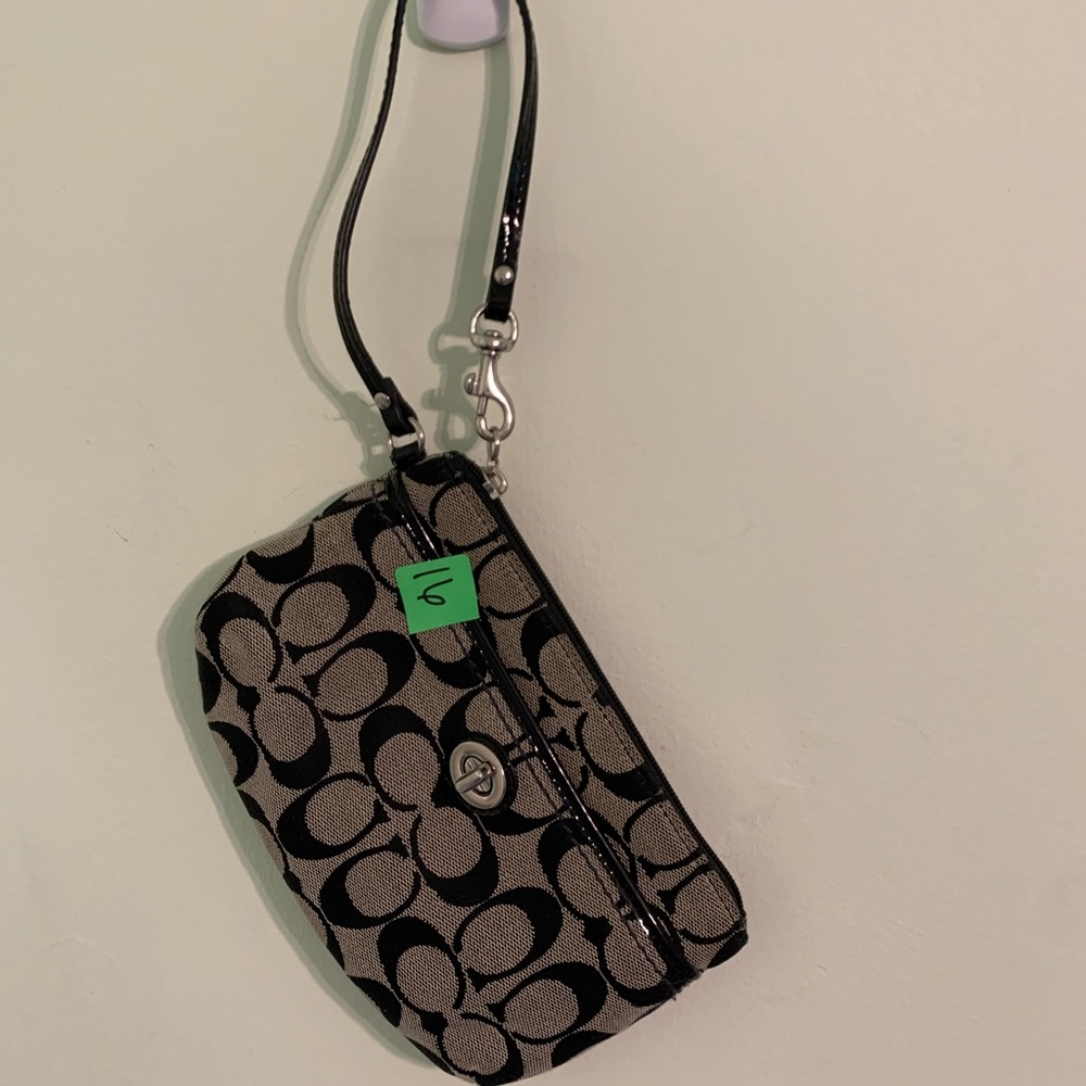 Black and Gray Coach Wristlet